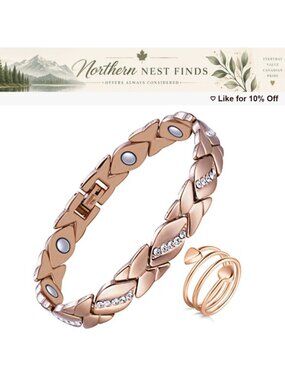 Pure Copper Magnetic Bracelet Crystal Gemstone Chain Adjustable Women Jewelry